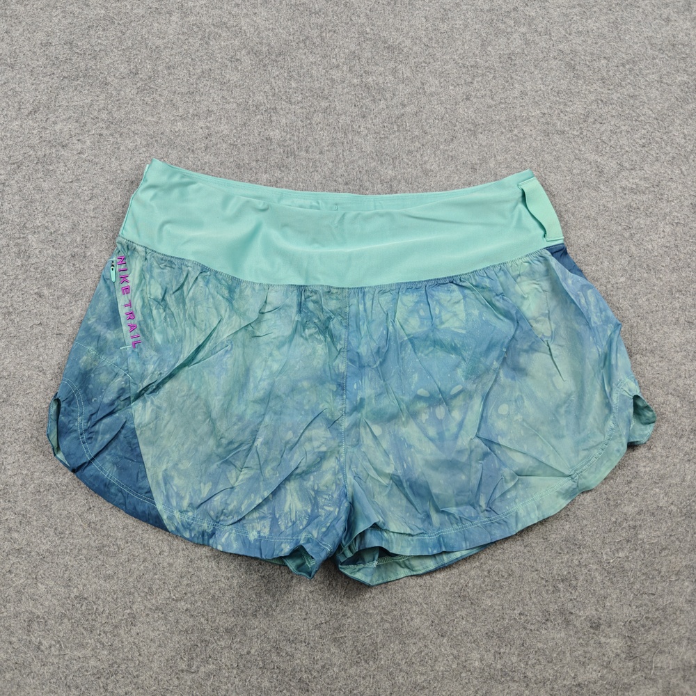 Nike Shorts Womens Large Green Tie Dye Athletic Built-In Shorts Zip Pocket